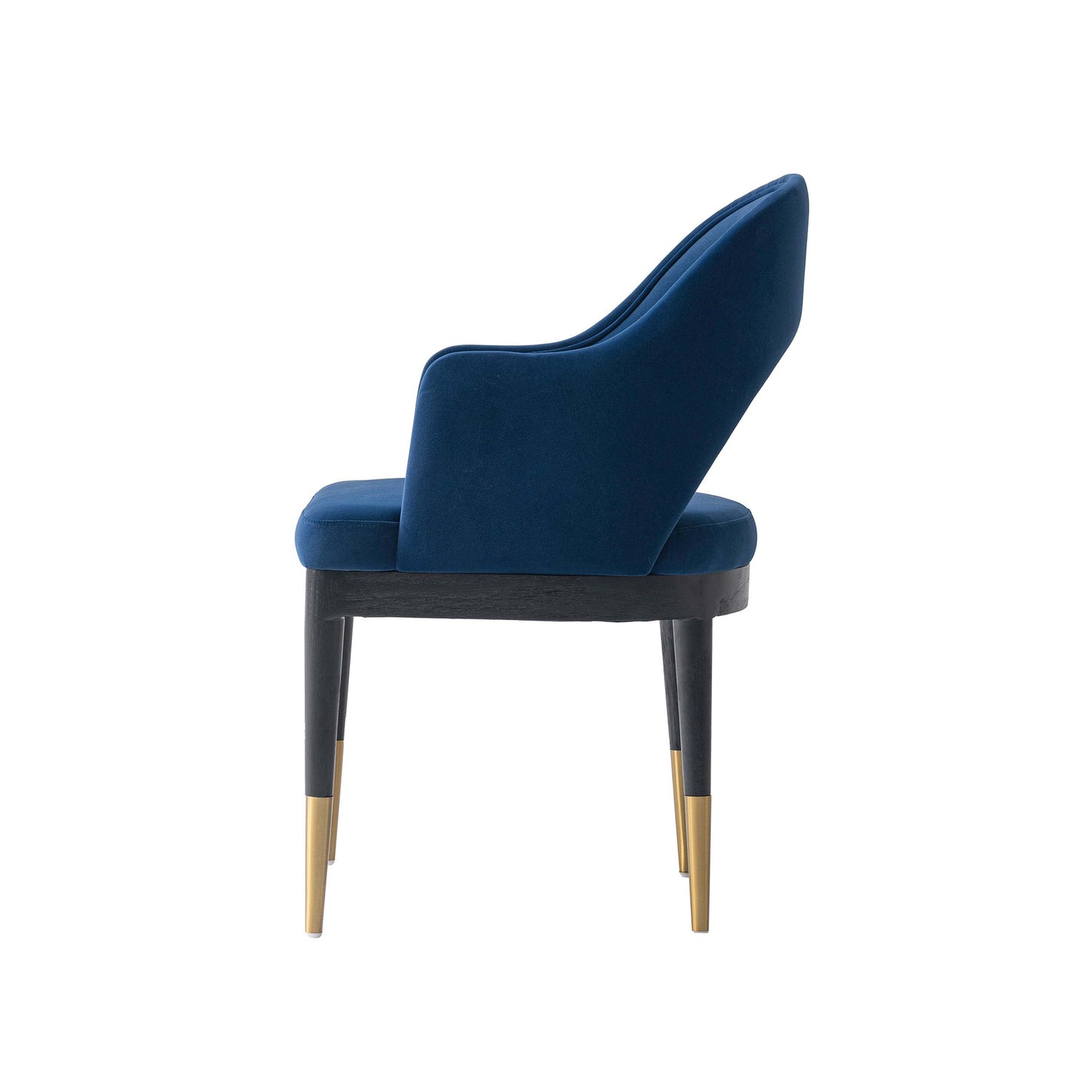 Manhattan Comfort Midnight Blue Modern Carrington Velvet Dining Armchair In A Set Of 2