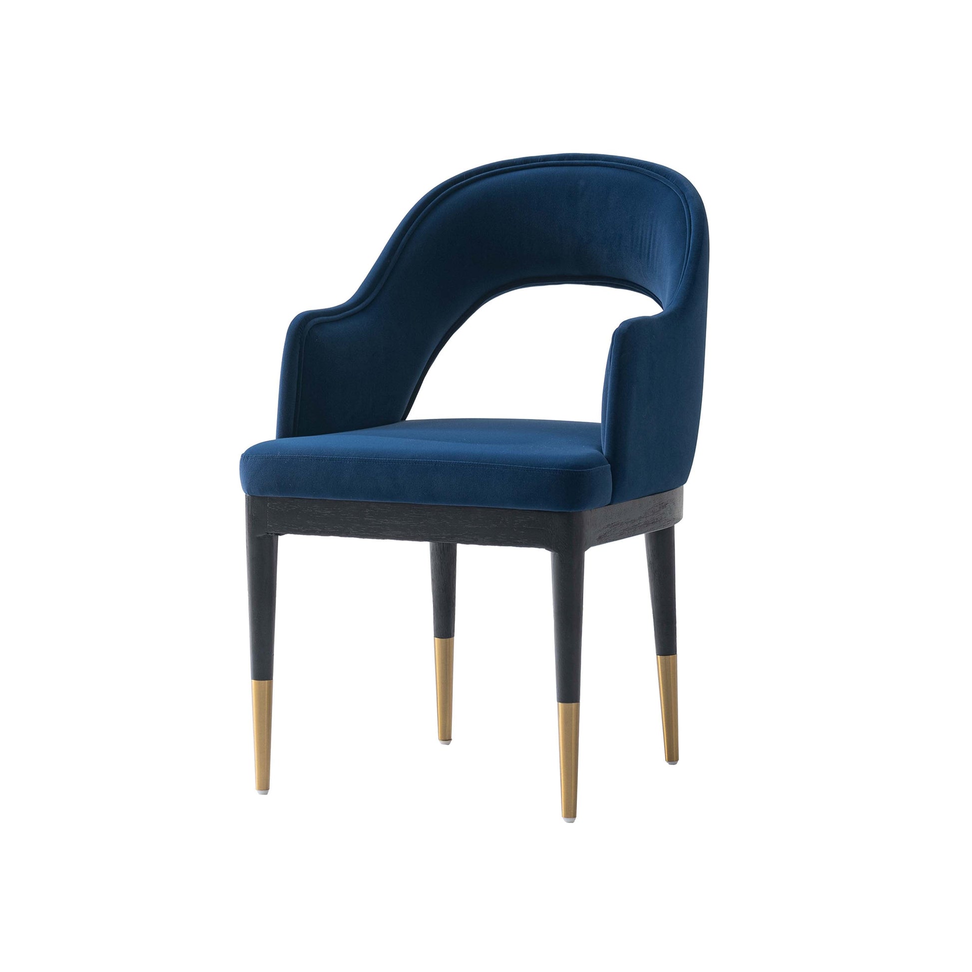 Manhattan Comfort Midnight Blue Modern Carrington Velvet Dining Armchair