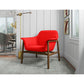 Manhattan Comfort Miller Burnt Orange & Walnut Linen Weave Accent Chairs In A Set Of 2