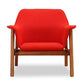 Manhattan Comfort Miller Burnt Orange & Walnut Linen Weave Accent Chairs In A Set Of 2