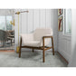 Manhattan Comfort Miller Cream & Walnut Linen Weave Accent Chair