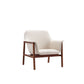 Manhattan Comfort Miller Cream & Walnut Linen Weave Accent Chair