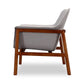 Manhattan Comfort Miller Gray & Walnut Linen Weave Accent Chair