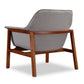 Manhattan Comfort Miller Gray & Walnut Linen Weave Accent Chairs In A Set Of 2
