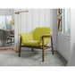 Manhattan Comfort Miller Green & Walnut Linen Weave Accent Chair