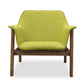 Manhattan Comfort Miller Green & Walnut Linen Weave Accent Chairs In A Set Of 2