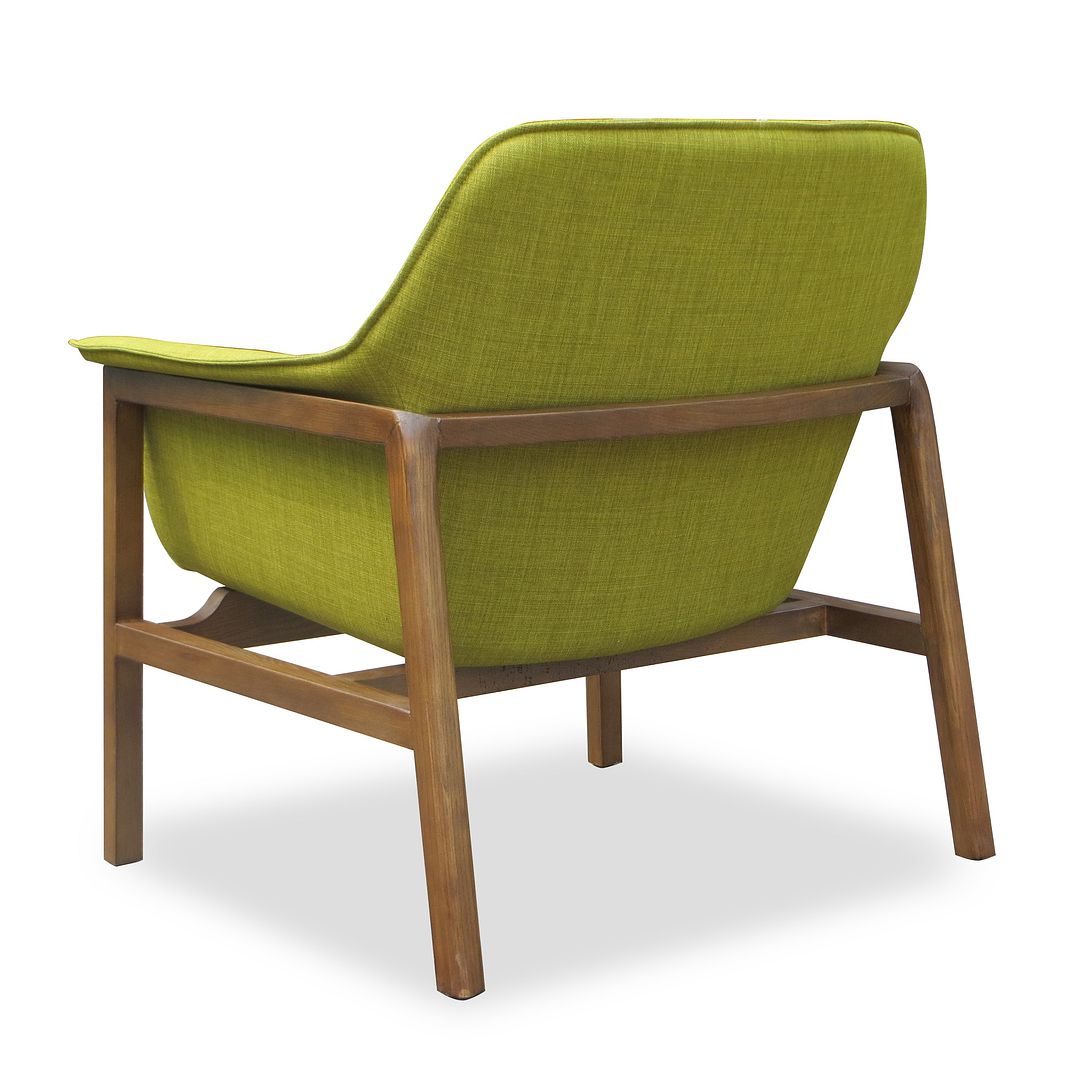 Manhattan Comfort Miller Green & Walnut Linen Weave Accent Chairs In A Set Of 2