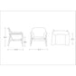 Manhattan Comfort Miller Green & Walnut Linen Weave Accent Chairs In A Set Of 2