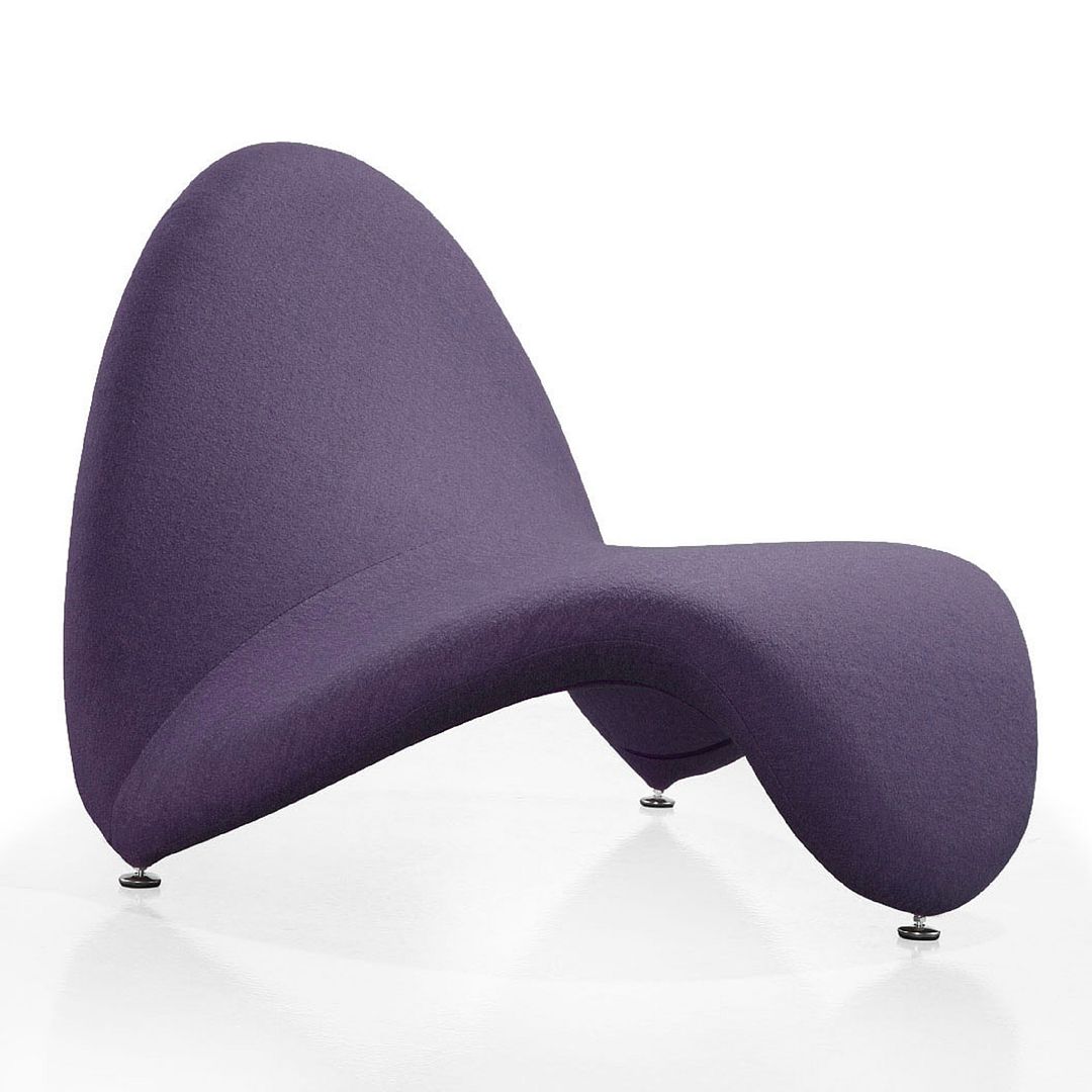 Manhattan Comfort MoMa Purple Wool Blend Accent Chairs In A Set Of 2