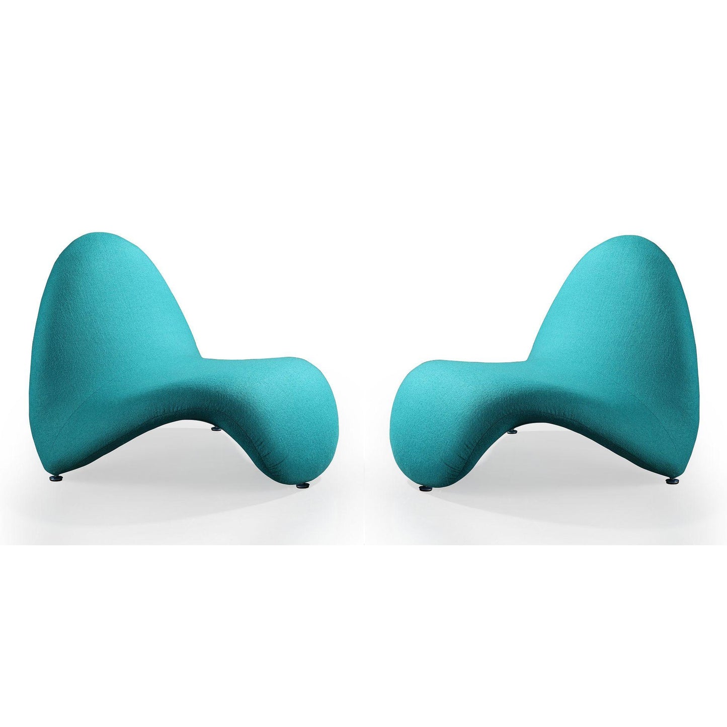 Manhattan Comfort MoMa Teal Wool Blend Accent Chairs In A Set Of 2