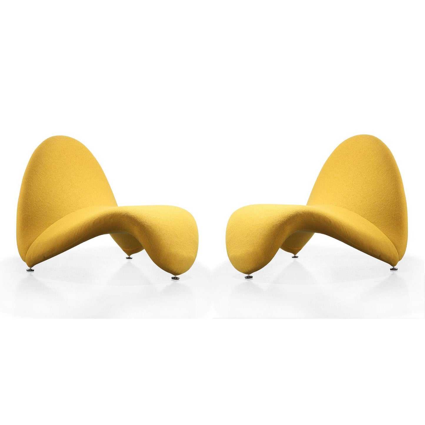 Manhattan Comfort MoMa Yellow Wool Blend Accent Chairs In A Set Of 2