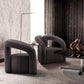 Manhattan Comfort Modern Darian Boucle Accent Chair In Black