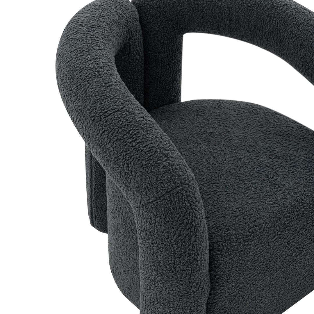Manhattan Comfort Modern Darian Boucle Accent Chair In Black
