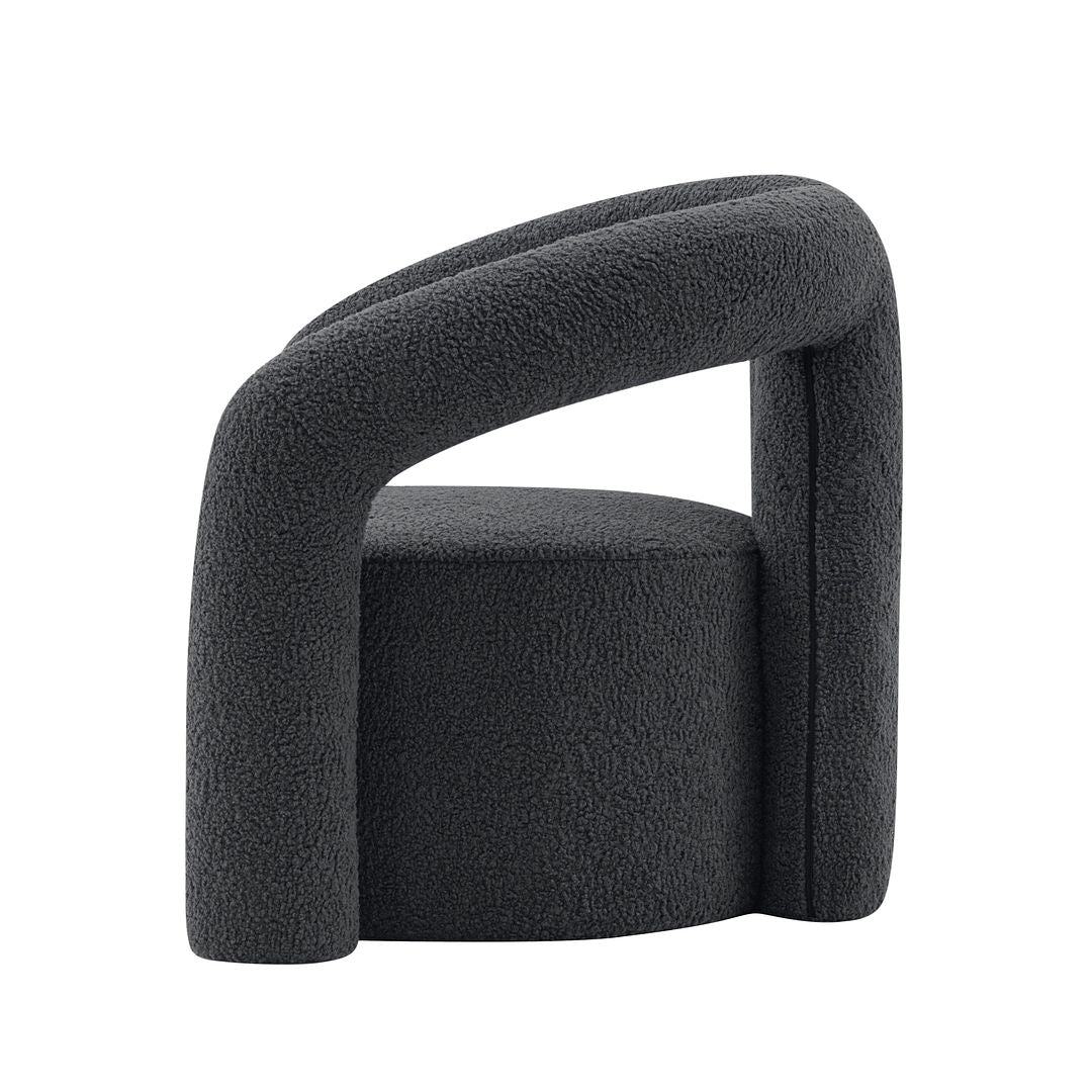 Manhattan Comfort Modern Darian Boucle Accent Chair In Black