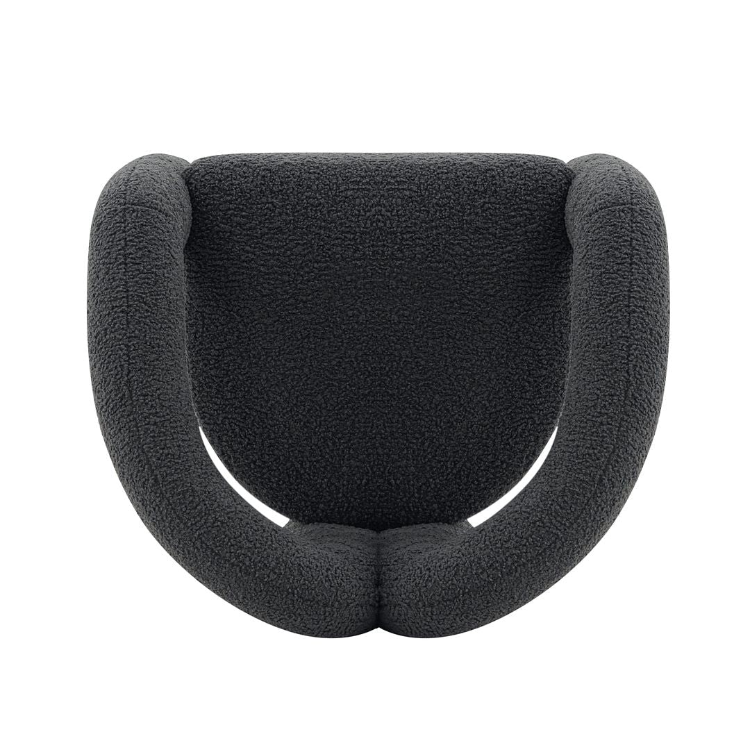 Manhattan Comfort Modern Darian Boucle Accent Chair In Black