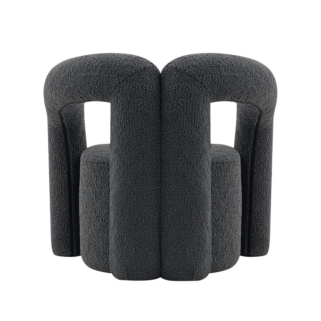 Manhattan Comfort Modern Darian Boucle Accent Chair In Black
