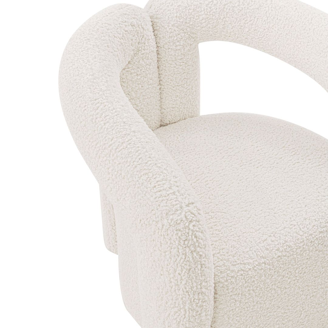 Manhattan Comfort Modern Darian Boucle Accent Chair In Cream