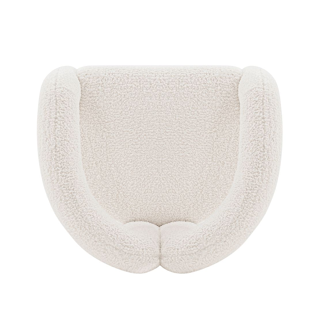 Manhattan Comfort Modern Darian Boucle Accent Chair In Cream