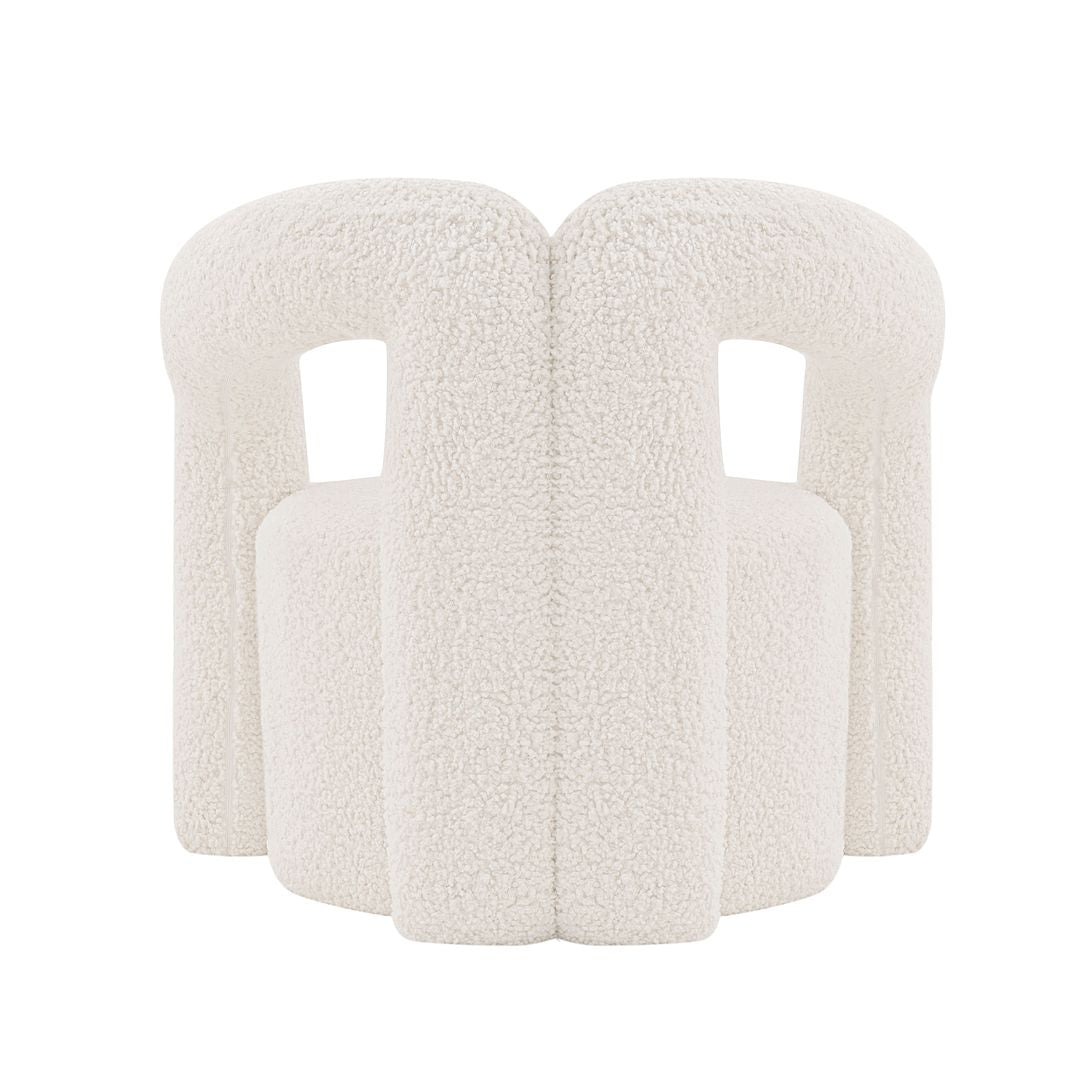 Manhattan Comfort Modern Darian Boucle Accent Chair In Cream