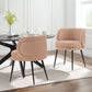 Manhattan Comfort Modern Kaya 2-Piece Pleated Velvet Dining Chair In Nude