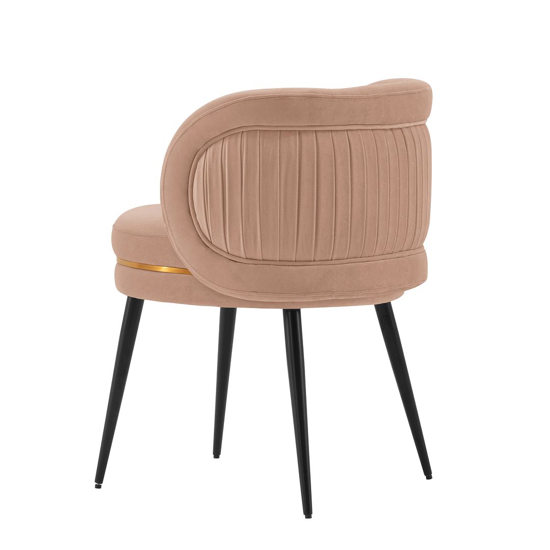 Manhattan Comfort Modern Kaya 2-Piece Pleated Velvet Dining Chair In Nude