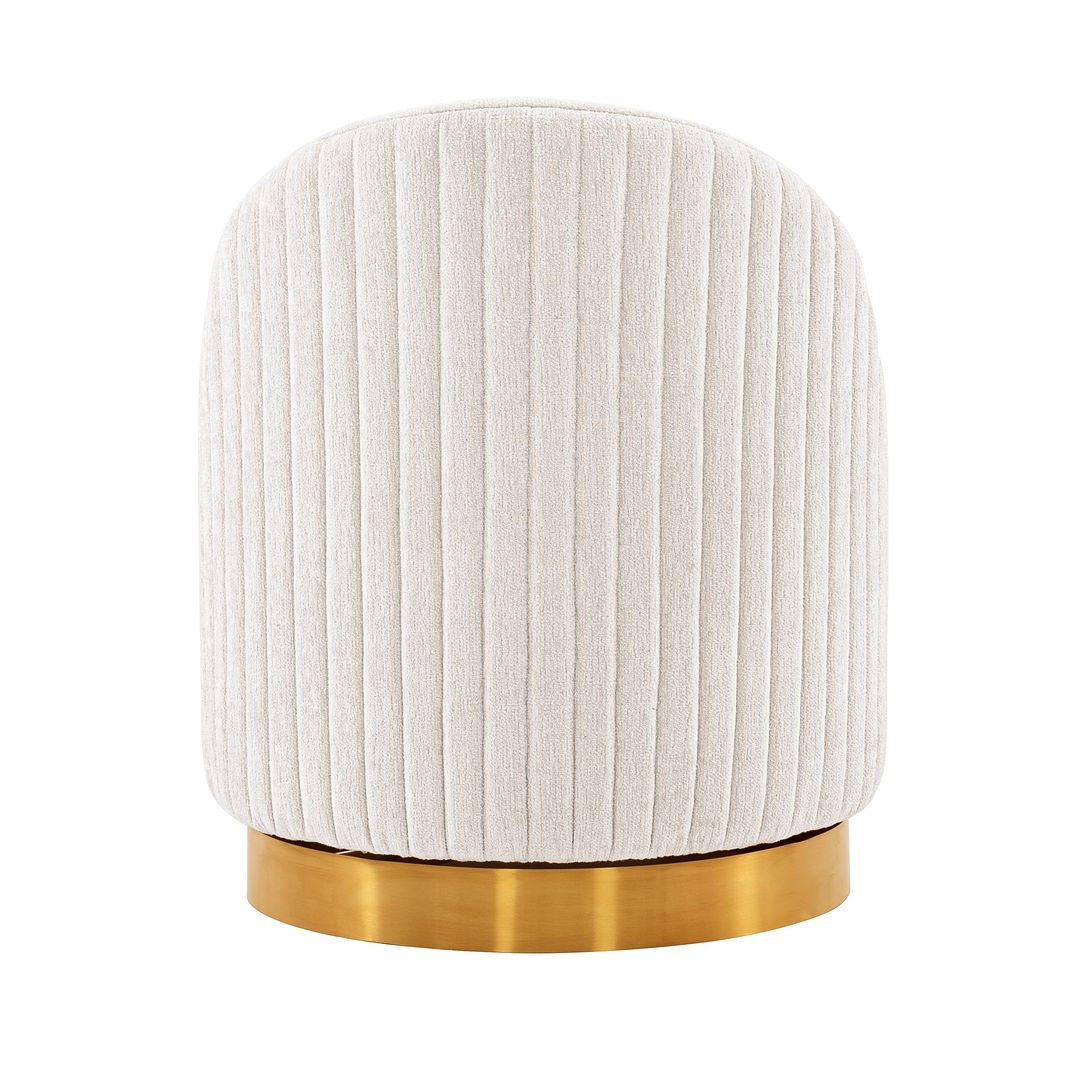 Manhattan Comfort Modern Leela 2-Piece Swivel Boucle Accent Chair In Cream
