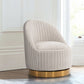 Manhattan Comfort Modern Leela 2-Piece Swivel Boucle Accent Chair In Cream