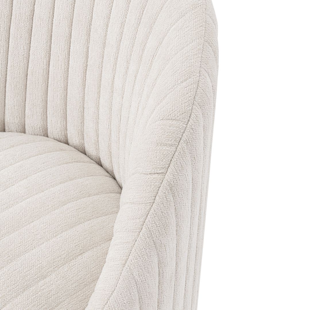 Manhattan Comfort Modern Leela 2-Piece Swivel Boucle Accent Chair In Cream