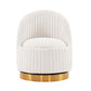 Manhattan Comfort Modern Leela 2-Piece Swivel Boucle Accent Chair In Cream