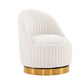 Manhattan Comfort Modern Leela 2-Piece Swivel Boucle Accent Chair In Cream