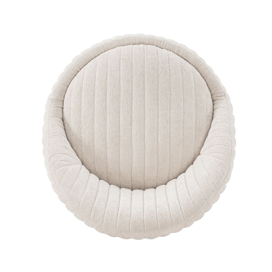 Manhattan Comfort Modern Leela 2-Piece Swivel Boucle Accent Chair In Cream