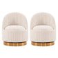 Manhattan Comfort Modern Leela 2-Piece Swivel Boucle Accent Chair In Cream