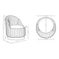 Manhattan Comfort Modern Leela 2-Piece Swivel Boucle Accent Chair In Gray