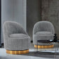 Manhattan Comfort Modern Leela 2-Piece Swivel Boucle Accent Chair In Gray