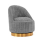 Manhattan Comfort Modern Leela 2-Piece Swivel Boucle Accent Chair In Gray