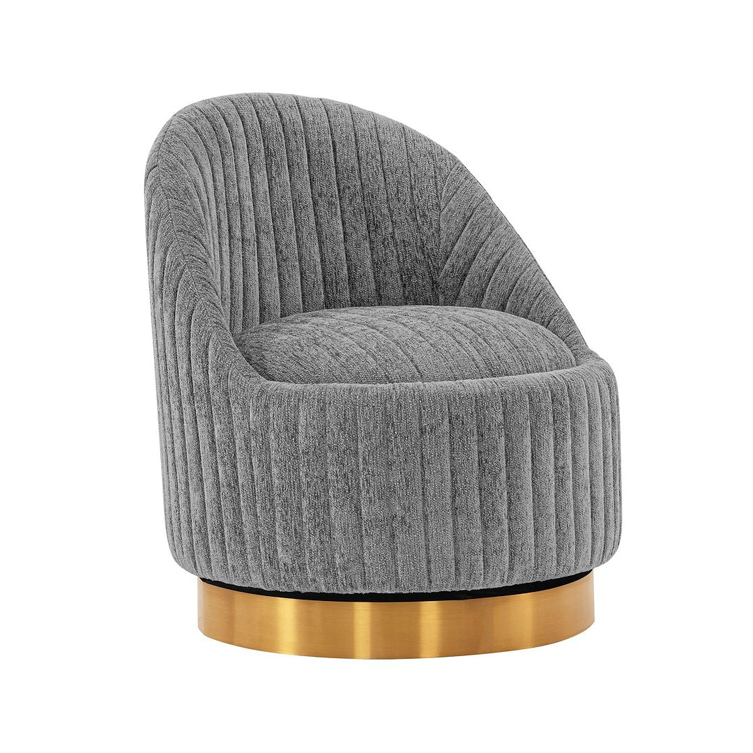 Manhattan Comfort Modern Leela 2-Piece Swivel Boucle Accent Chair In Gray