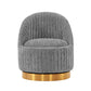 Manhattan Comfort Modern Leela 2-Piece Swivel Boucle Accent Chair In Gray