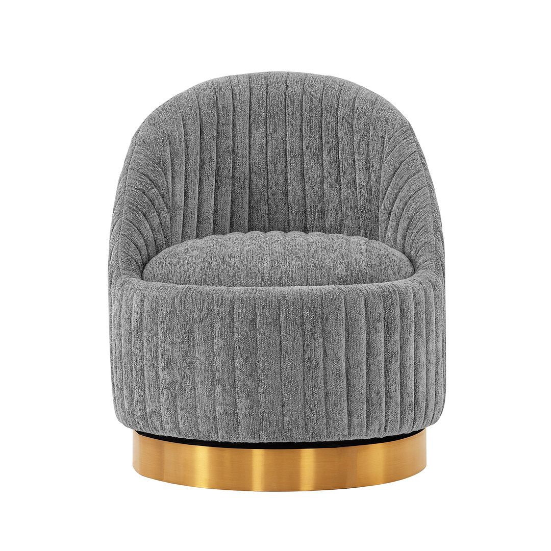Manhattan Comfort Modern Leela 2-Piece Swivel Boucle Accent Chair In Gray