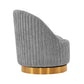 Manhattan Comfort Modern Leela 2-Piece Swivel Boucle Accent Chair In Gray