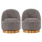 Manhattan Comfort Modern Leela 2-Piece Swivel Boucle Accent Chair In Gray