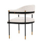 Manhattan Comfort Modern Lia 2-Piece Boucle Dining Armchair In Cream