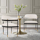 Manhattan Comfort Modern Lia 2-Piece Boucle Dining Armchair In Cream