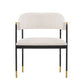 Manhattan Comfort Modern Lia 2-Piece Boucle Dining Armchair In Cream