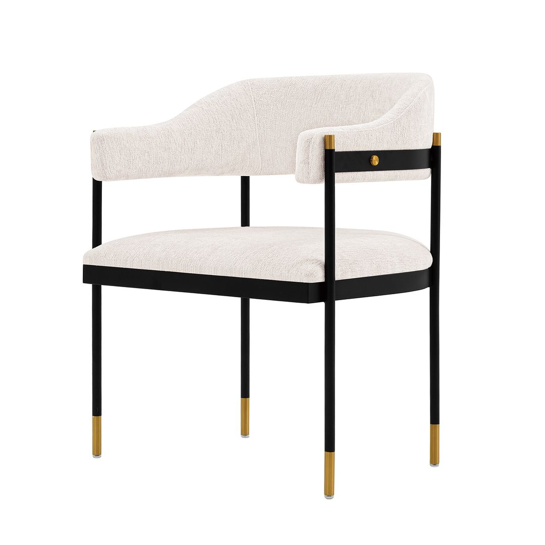 Manhattan Comfort Modern Lia 2-Piece Boucle Dining Armchair In Cream
