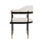 Manhattan Comfort Modern Lia 2-Piece Boucle Dining Armchair In Cream
