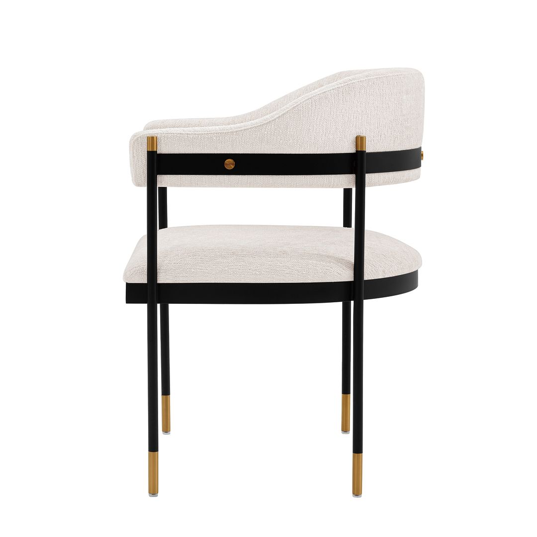 Manhattan Comfort Modern Lia 2-Piece Boucle Dining Armchair In Cream