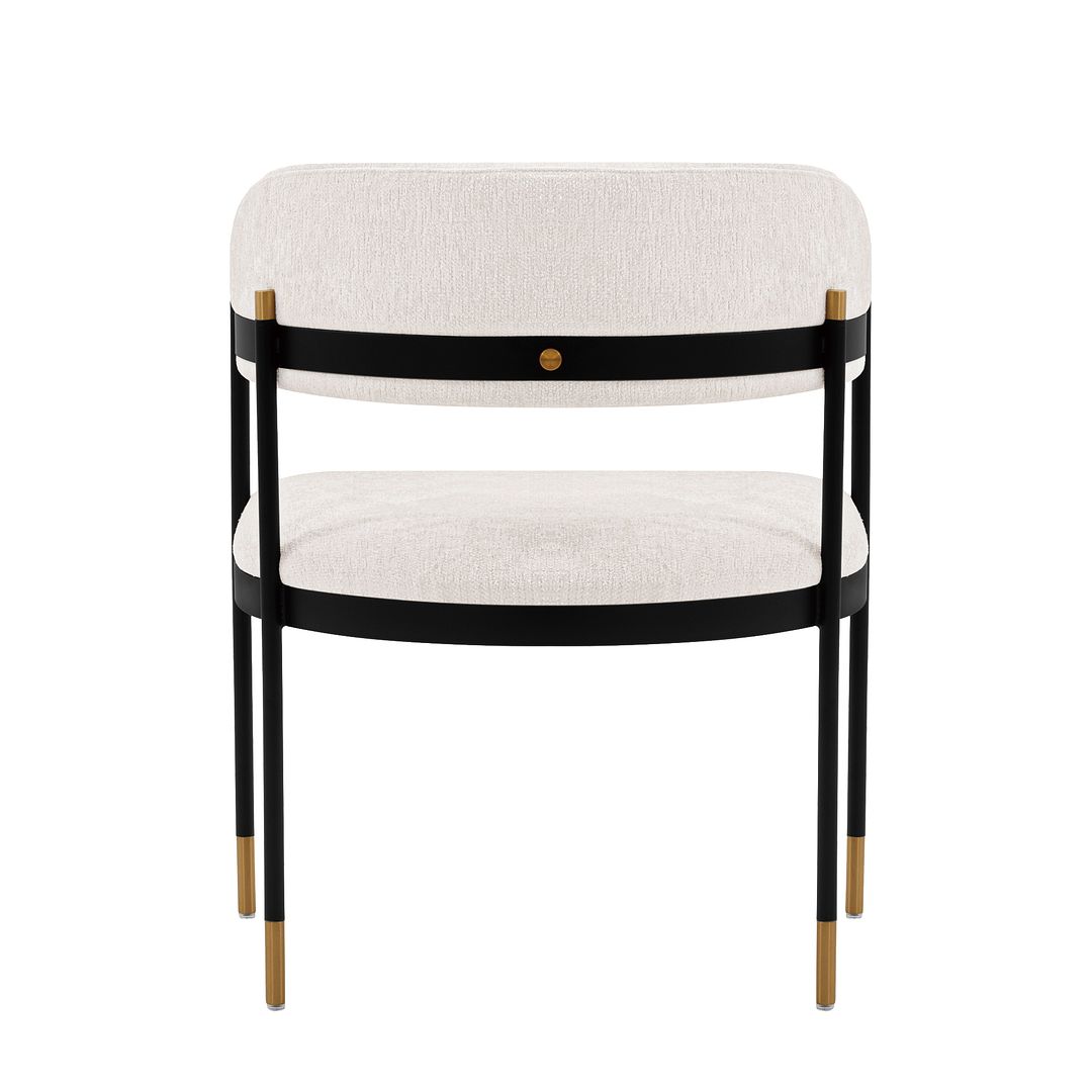 Manhattan Comfort Modern Lia 2-Piece Boucle Dining Armchair In Cream