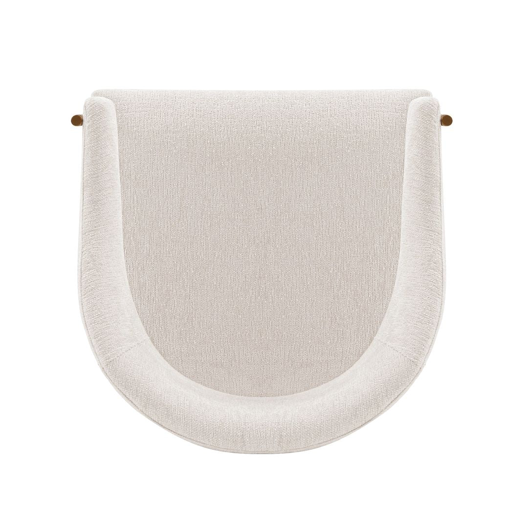 Manhattan Comfort Modern Lia 2-Piece Boucle Dining Armchair In Cream