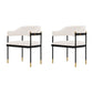 Manhattan Comfort Modern Lia 2-Piece Boucle Dining Armchair In Cream
