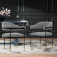 Manhattan Comfort Modern Lia Boucle Dining Armchair In Gray